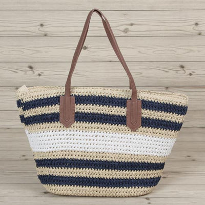 This large capacity tote bag features a striking color-blocked striped pattern that adds a modern touch to your everyday look. Its spacious capacity can fit books, clothes and everyday essentials. Durable and lightweight, it's versatile for any occasion. Stylish and practical, it's perfect for the office, the beach, weekend trips or a casual outing.กระเป๋าโท้ทความจุขนาดใหญ่ รูปแบบบล็อคสีลายทางที่สวยสะดุดตาช่วยเพิ่มสัมผัสที่ทันสมัยให้กับลุคของคุณในทุกๆ วัน ความจุที่กว้างขวางสามารถใส่หนังสือ เสื้อผ้า และของใช